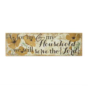 As for Me and My Household 20x6 Wall Art 60005 NEW